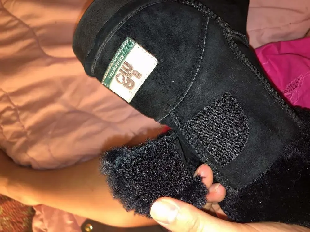 LAMO Essential Wrap Women's Black Suede and Faux Fur Boots
